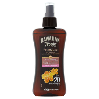 FEMMENORDIC's choice in the Hawaiian Tropic vs Australian Gold tanning oil comparison, the Hawaiian Tropic Island Tanning Oil