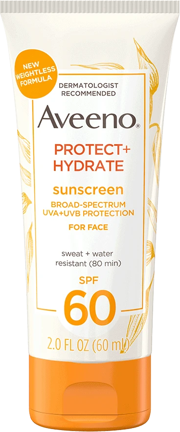FEMMENORDIC's choice in the Aveeno vs CeraVe sunscreen comparison, the Aveeno Protect + Hydrate Sunscreen for Face