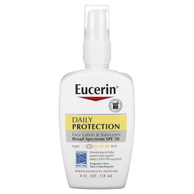 A tied FEMMENORDIC's choice in the CeraVe vs Eucerin comparison, the Daily Protection Face Lotion by Eucerin