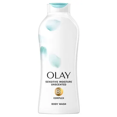 FEMMENORDIC's choice in the Dove vs Olay body wash comparison, the Olay Sensitive Moisture Body Wash
