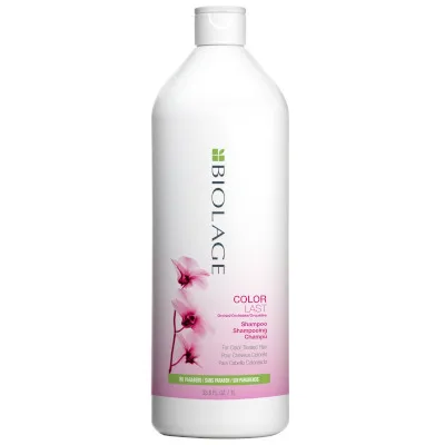 A tied FEMMENORDIC's choice in the Biolage vs Joico comparison, the Biolage Color Last Shampoo.