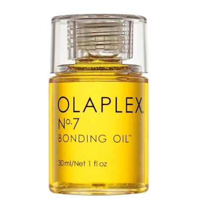 No7 Bonding Oil by Olaplex, a highly-concentrated, weightless reparative styling oil.