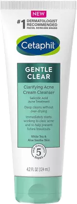 A close second in the Cetaphil vs CeraVe cleanser comparison, the Cetaphil Gentle Clear Clarifying Acne Cream Cleanser