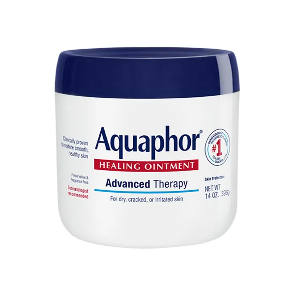 Healing Ointment by Aquaphor, skin protectant ointment with Panthenol and Glycerin.