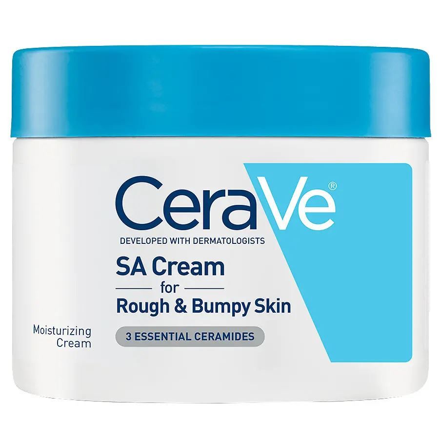 SA Cream for Rough & Bumpy Skin by CeraVe, salicylic acid cream to improve skin texture.
