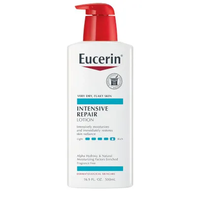 FEMMENORDIC's choice in the Eucerin vs Gold Bond comparison, the Eucerin Intensive Repair Lotion