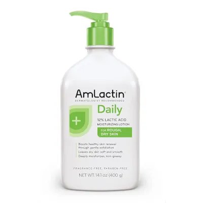 FEMMENORDIC's choice in the Amlactin vs Cetaphil comparison, the Amlactin Daily Moisturizing Lotion.