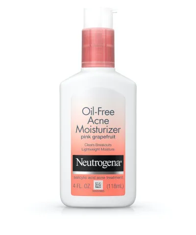 Oil-Free Acne Moisturizer by Neutrogena; provides 24 hour hydration without clogging pores.