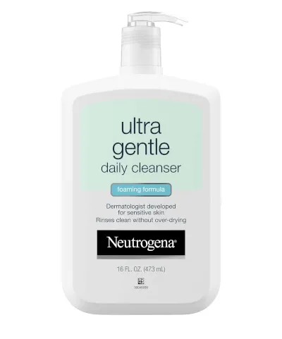 Ultra Gentle Cleanser by Neutrogena, a foaming cleanser that rinses clean without over-drying.