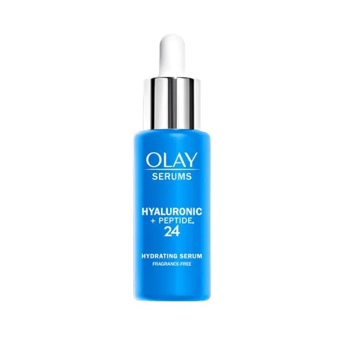 A close second in the Olay Regenerist vs Neutrogena Hydro Boost serums comparison, Olay Regenerist Hyaluronic + Peptide 24 Serum.