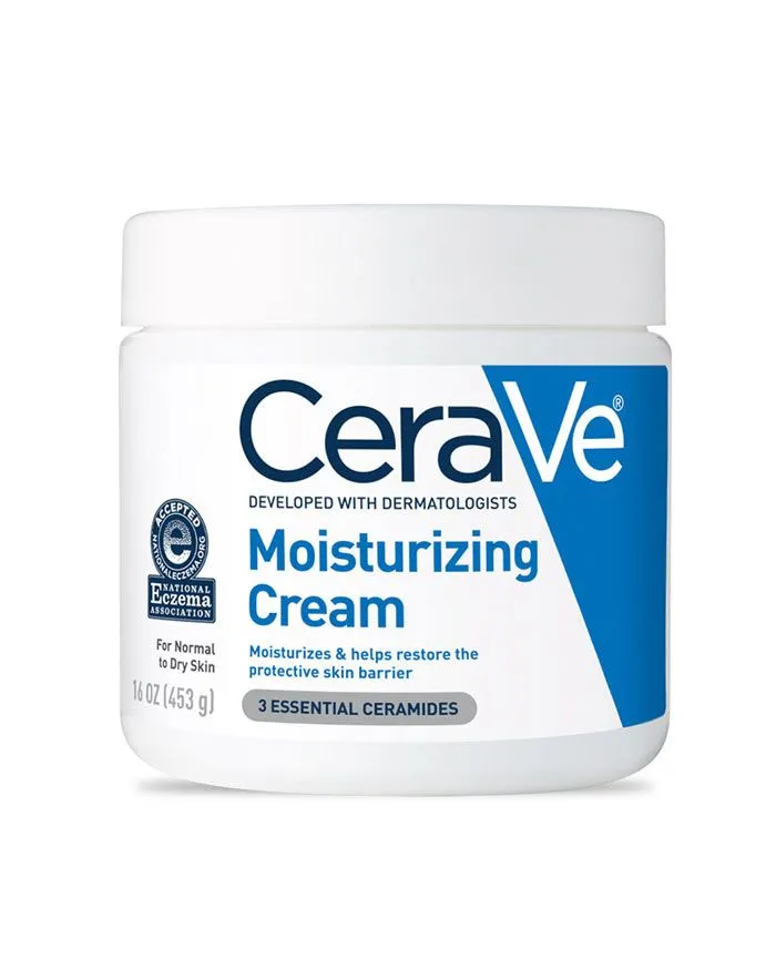 Moisturizing Cream by CeraVe, barrier-restoring moisturizing cream.
