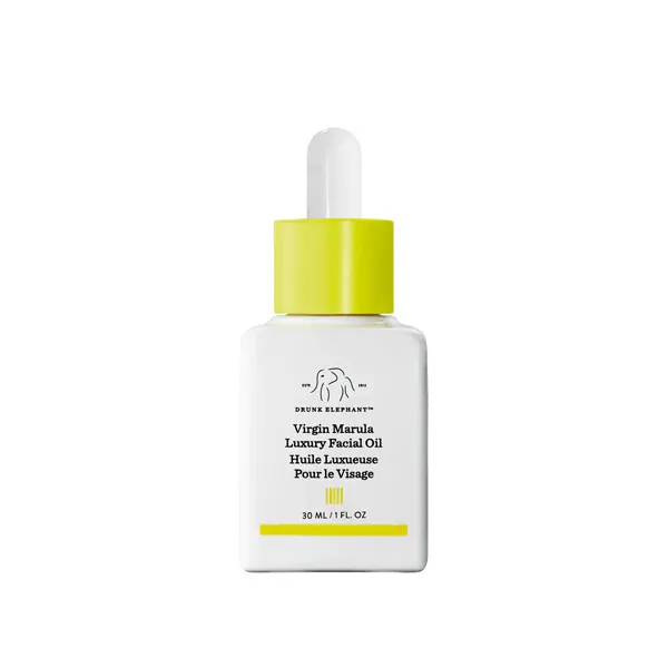 Virgin Marula Luxury Facial Oil by Drunk Elephant, nourishes and balances while restoring a youthful glow.