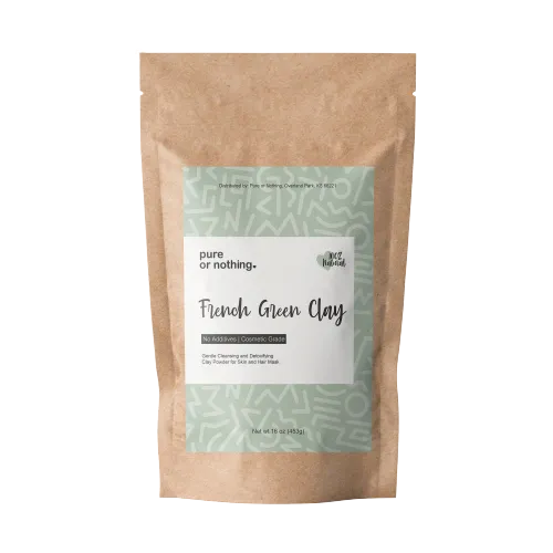 French Green Clay (16oz) by Pure or Nothing, 100% Pure Premium French Green Clay