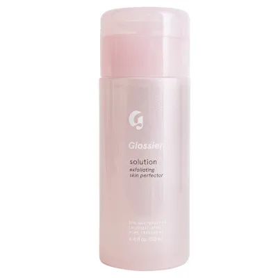Solution Exfoliating Skin Perfector by Glossier, transforms the look of skin in four weeks.