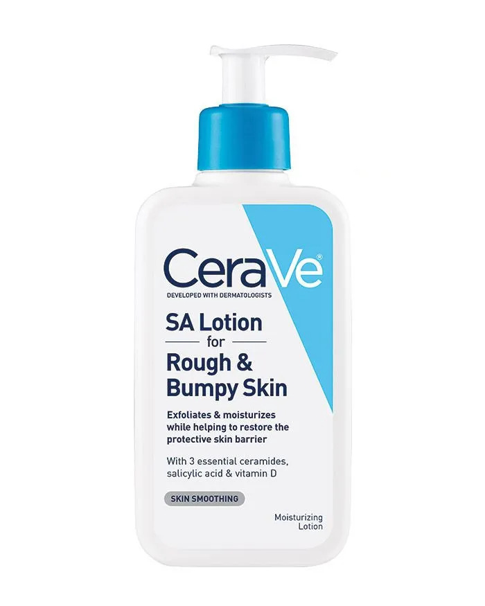 SA Lotion for Rough & Bumpy Skin by CeraVe, salicylic acid lotion for rough skin.