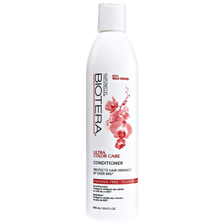 A tied FEMMENORDIC's choice in the Biotera vs Biolage conditioner comparison, the Biotera Ultra Color Care Conditioner.