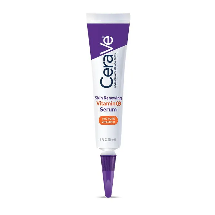 Skin Renewing Vitamin C Serum by CeraVe, skin-brightening antioxidant serum.