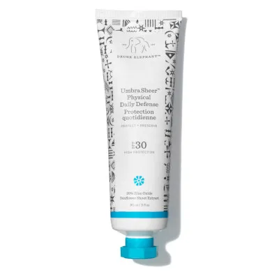 Umbra Sheer Physical Daily Defense SPF30 by Drunk Elephant, a sheer physical sunscreen.