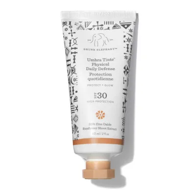 Umbra Tinte Physical Daily Defense SPF30 by Drunk Elephant, a tinted physical sunscreen.
