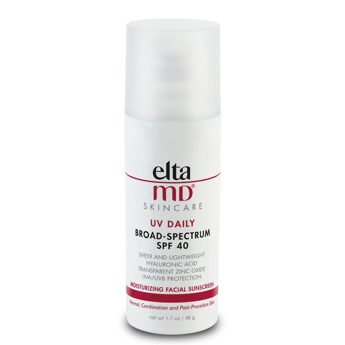 UV Daily Broad-Spectrum Sunscreen SPF 40 by Elta MD, sheer and lightweight sun protection.