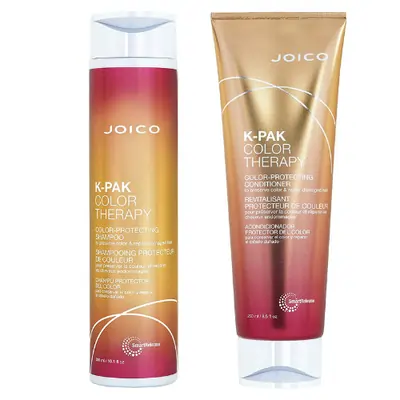 A tied FEMMENORDIC's choice in the Joico vs Kerastase comparison, Joico K-Pak Color Therapy Color-Protecting Shampoo & Conditioner