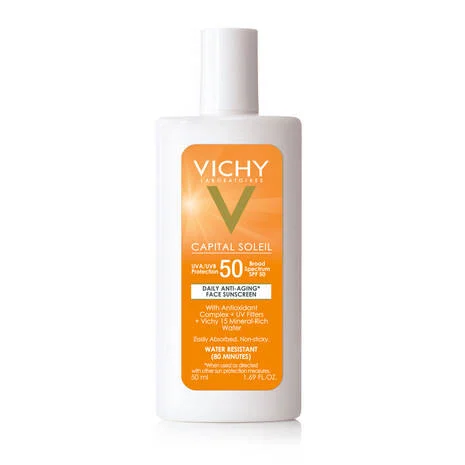 Capital Soleil Ultra Light Sunscreen SPF 50 by Vichy, Daily Anti-Aging Face Sunscreen