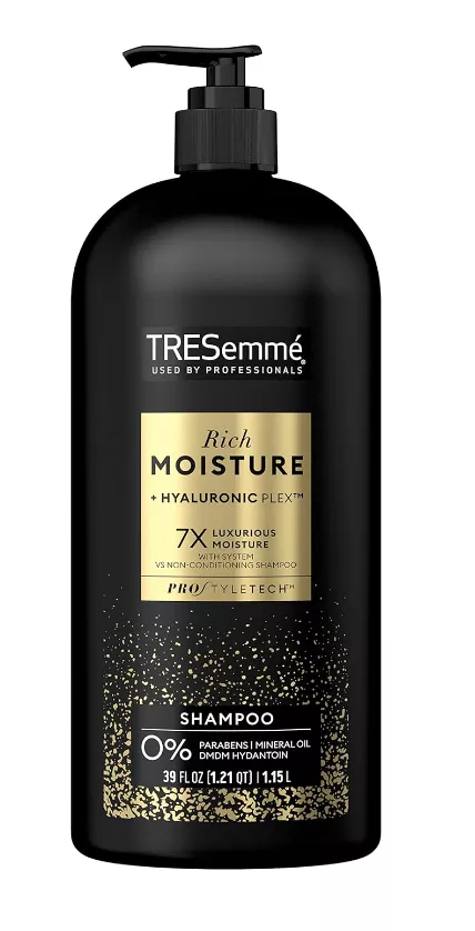 MOISTURE RICH SHAMPOO by Tresemme, hydrating solution for soft and shiny hair.