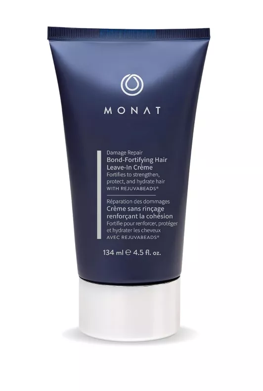 Damage Repair Bond-Fortifying Hair Leave-In Crème by Monat, fortify and protect your damaged hair with ease.