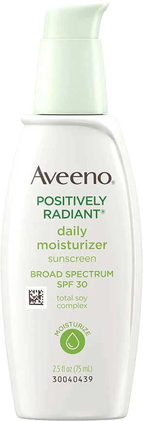 Positively Radiant Daily Face Moisturizer by Aveeno, clinically proven to even skin tone and texture.