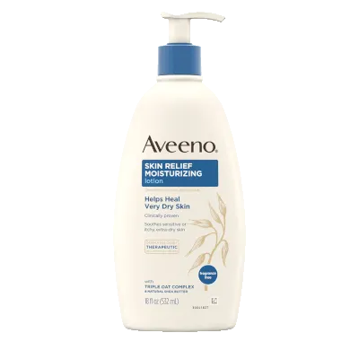 Skin Relief Moisturizing Lotion by Aveeno, helps to heal very dry skin.