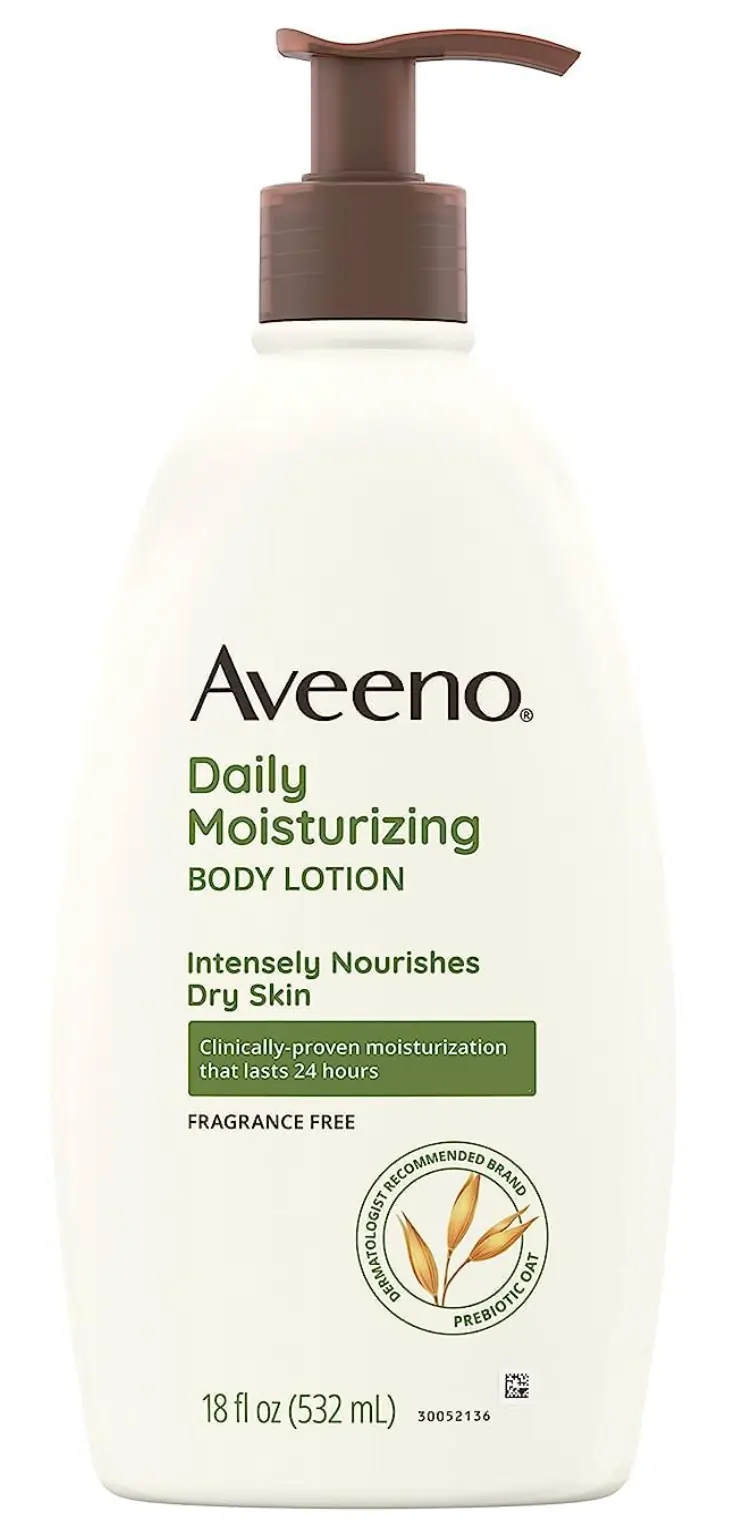 Daily Moisturizing Lotion by Aveeno, a popular, nourishing moisturizing lotion.