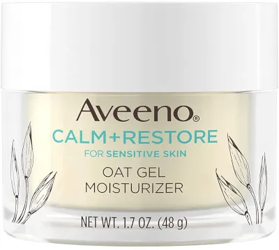 Calm + Restore Oat Gel Moisturizer by Aveeno, clinically proven to nourish skin.