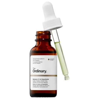 Retinol 1% In Squalane by The Ordinary, highly-stable, water-free solution of 1% direct retinol.