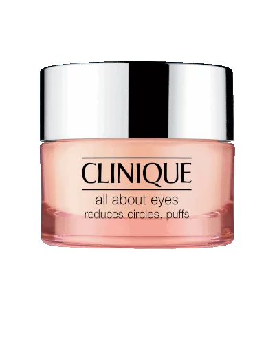 All About Eyes Cream by Clinique, a lightweight cream-gel that reduces the look of puffiness and under-eye circles.