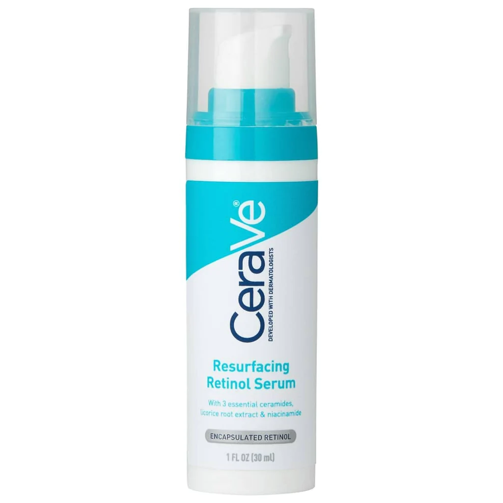 Resurfacing Retinol Serum by CeraVe, with encapsulated retinol to help resurface skin..