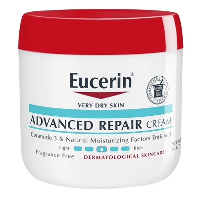 Advanced Repair Cream by Eucerin, a rich, repairing cream that relieves irritated skin.