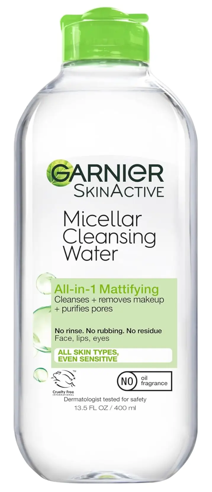 A clear second in the Garnier vs Bioderma micellar water comparison, the Garnier SkinActive Micellar Cleansing Water for Oily Skin.