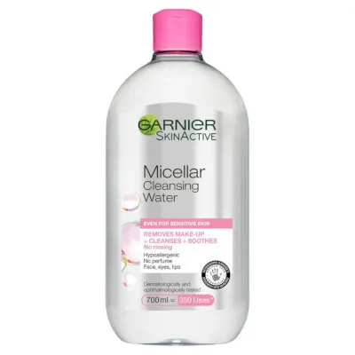 SkinActive Micellar Cleansing Water by Garnier, Garnier's best-selling pink cap micellar water.
