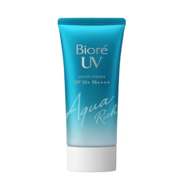 Biore UV Aqua Rich Sunscreen; easy to spread on skin, allergy tested, quick absorption.