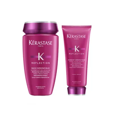 A tied FEMMENORDIC's choice in the Kerastase vs Joico comparison, the Kerastase Reflection Shampoo & Conditioner.