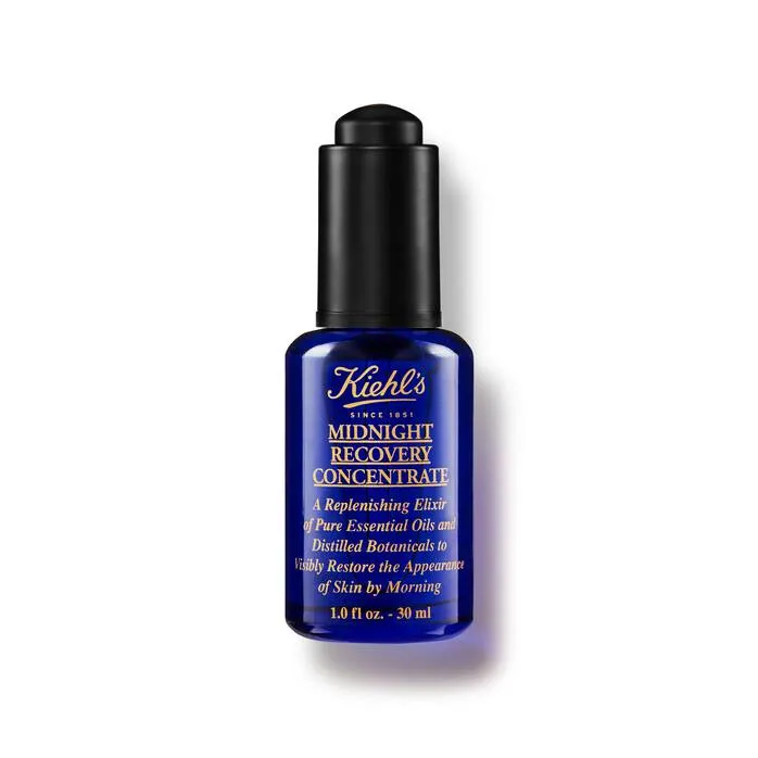 Midnight Recovery Concentrate by Kiehl's, a moisturising nighttime facial oil that visibly restores the appearance of skin by morning.
