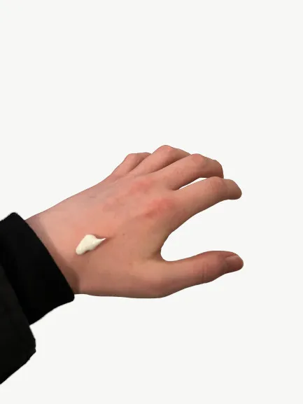 la roche posay lipikar balm texture applied to back of hand
