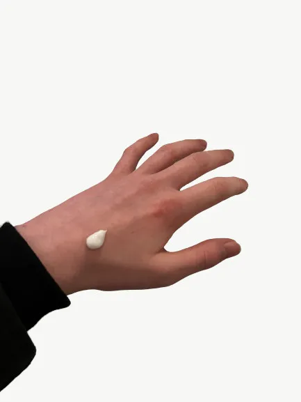 la roche posay toleriane moisturizer texture applied to back of hand