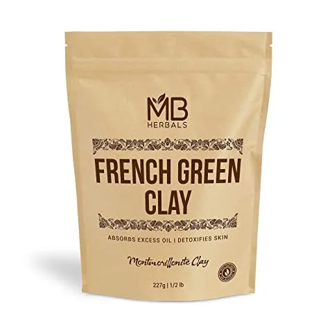 French Green Clay (8oz) by MB Herbals, 100% Pure Montmorillonite Clay