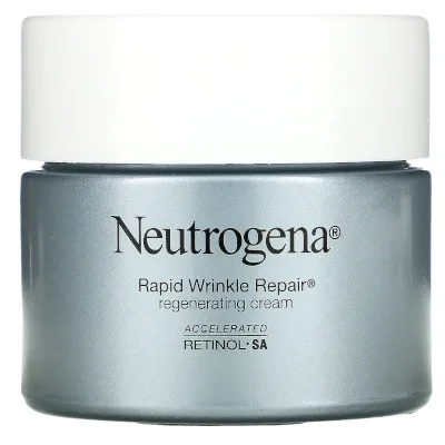 Rapid Wrinkle Repair Regenerating Cream by Neutrogena, visibly reduces the appearance of fine lines and wrinkles.