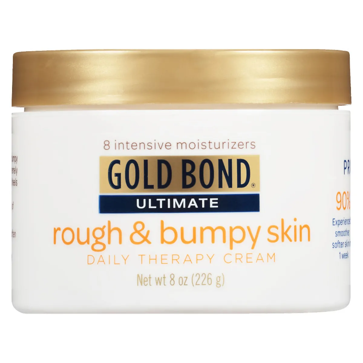 Rough & Bumpy Skin Daily Therapy Cream by Gold Bond, after one week, 90% of users experienced smoother, softer skin.