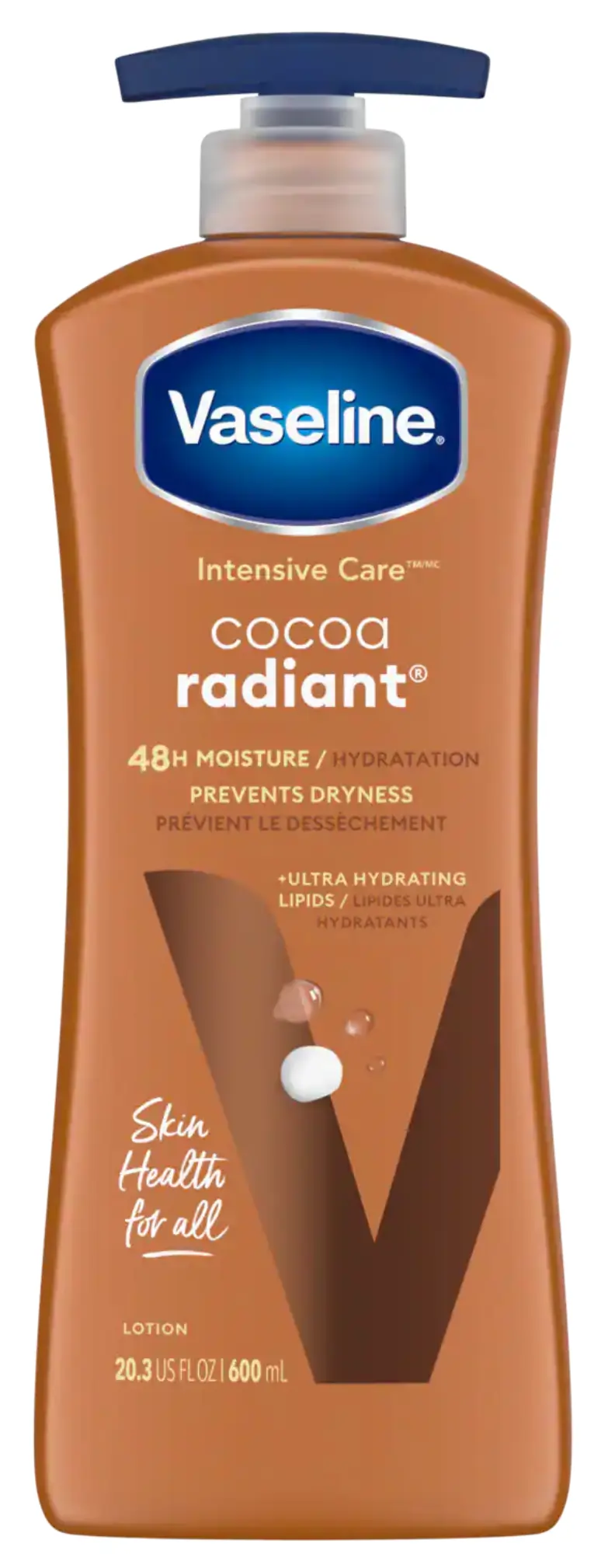 A tied FEMMENORDIC's choice in the Vaseline vs Jergens lotion comparison, the Vaseline Cocoa Radiant Lotion.